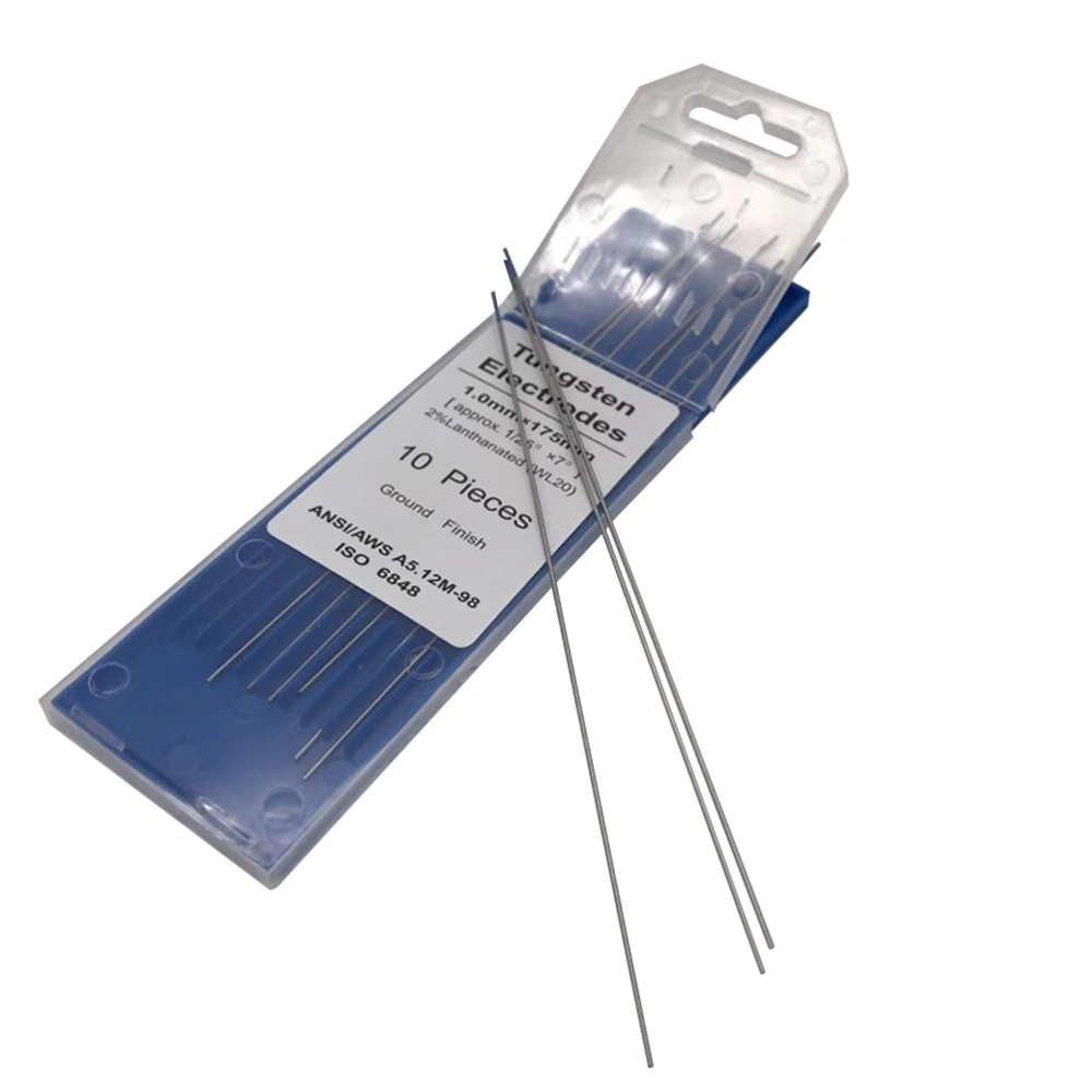 10pcs/1 Bag TIG Welding Tungsten Electrodes 2% Lanthanated WL20 Tungsten Electrode Welding Rods (1.0MM x 175MM)