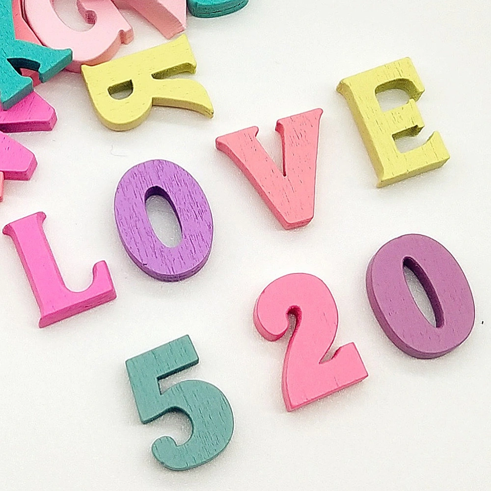 100pcs Number Wood Pieces Colorful DIY Handcraft Mixed Number Decorative Wood Pieces (Colorful)