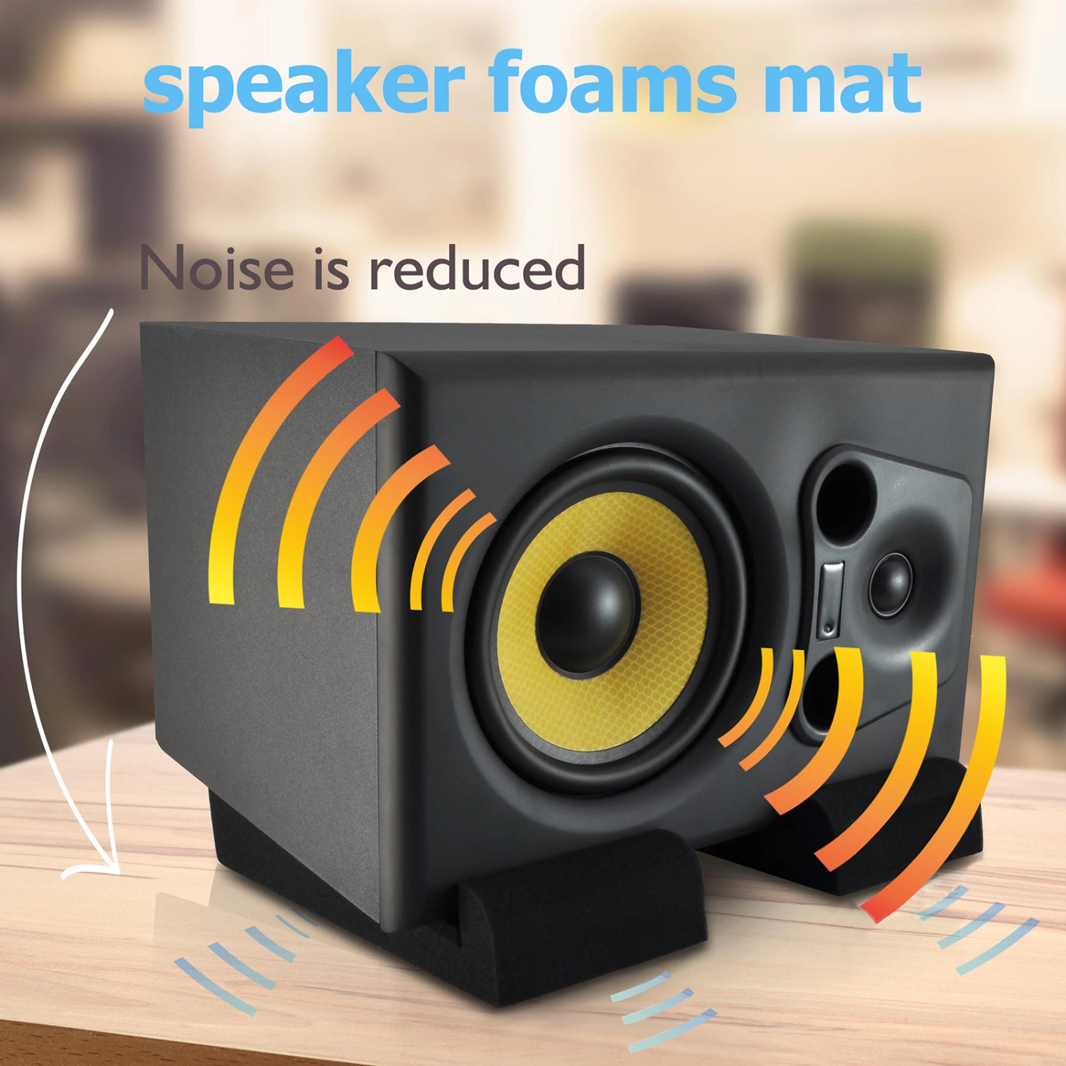 2pcs Small Speaker Isolation Pad High-density Sound Frame Foams Cushion