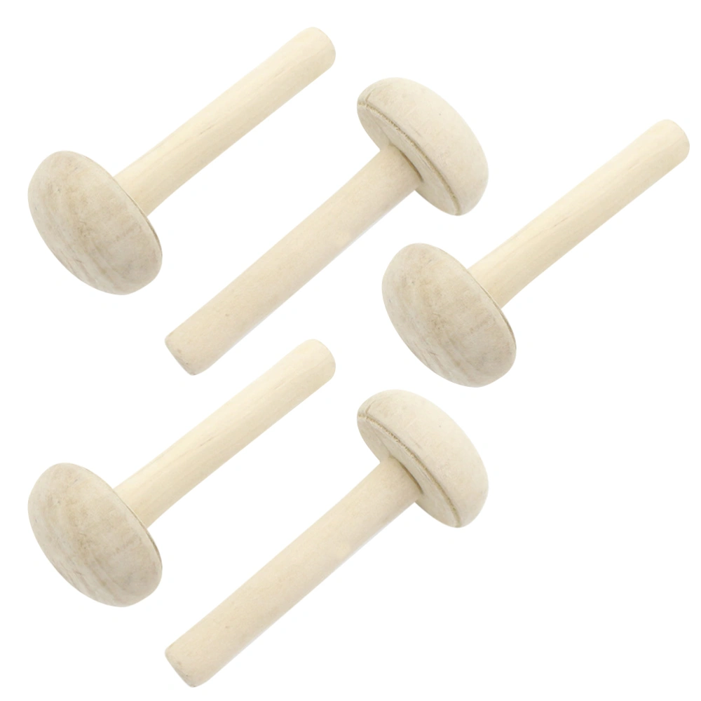 5pcs Wooden Rubbing Mushroom Paper Printing Ink Rubbing Art Printmaking Tool