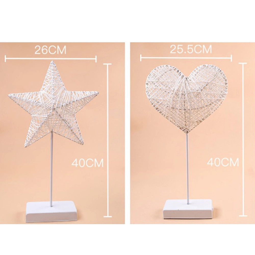 LED Night Light Romantic Warm Table Lamp Portable Light for Home Office (Line Tie Five-Pointed Star)