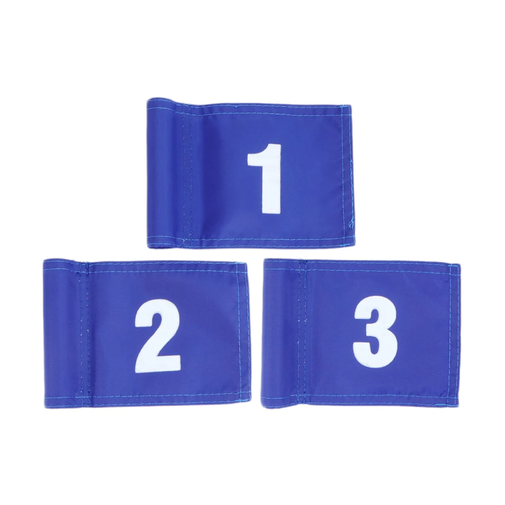 3pcs Practice Green Flags Marking Flag Portable Training Target Flags (Blue, 12 x 18cm, Number 1, 2, 3 Style)