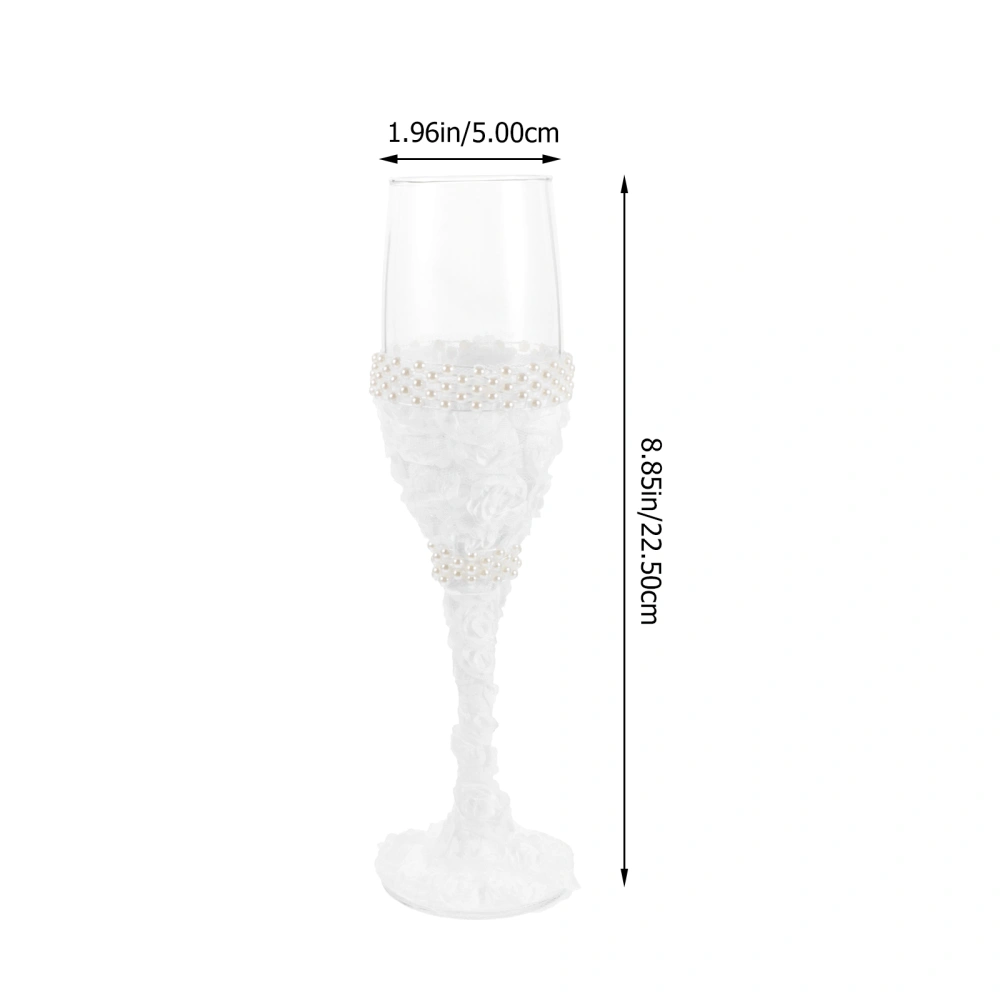 1 pair of Wedding Goblet Glass Goblet Wedding Bride Groom Champagne Cups