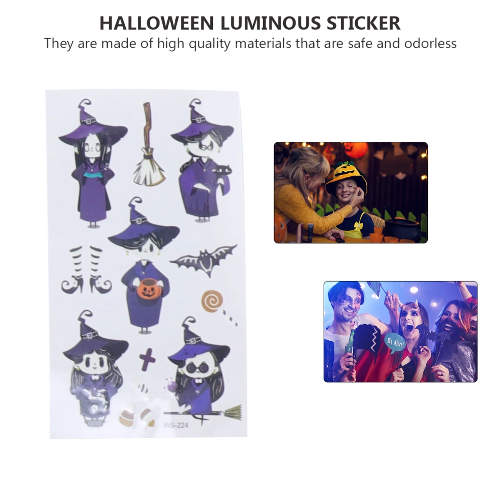 10Pcs Halloween Stickers Halloween Luminous Decorative Stickers