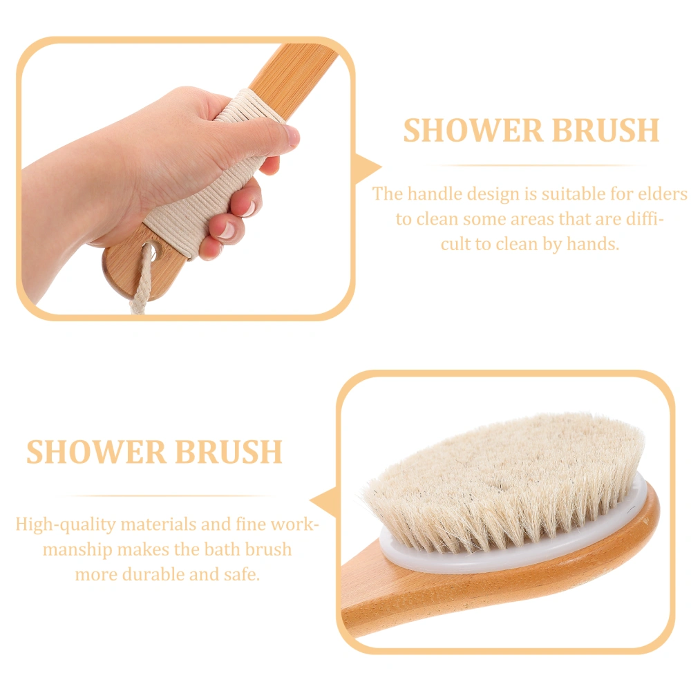 1Pc Comfortable Back Bath Brushes Long Handle Wooden Back Cleaning Brushes