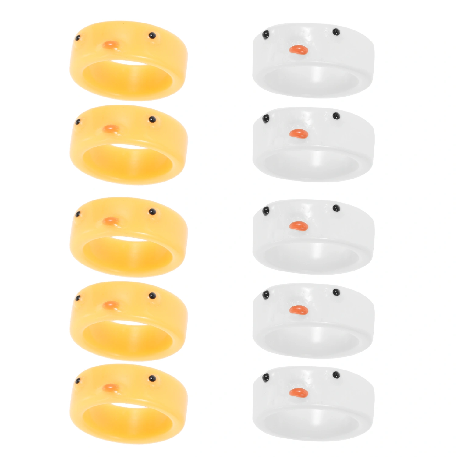10Pcs Adorable Rings Lovely Chick Pattern Rings Simple Ring Women Finger Rings