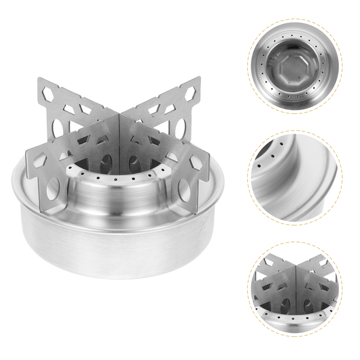 1 Set Aluminum Picnic Alcohol Stove Cross Stand Practical Camping Stove Rack Bracket Holder Support Accessory (Silver)