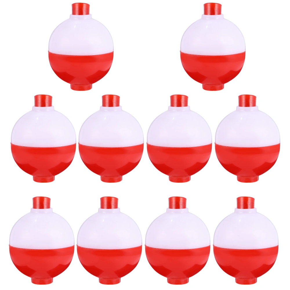 10PCS Ball Float Plastic Float Sea Fishing Float Ring Floating Ball Luya Accessories Luya Bait for Fishing Lover (45MM Red White)