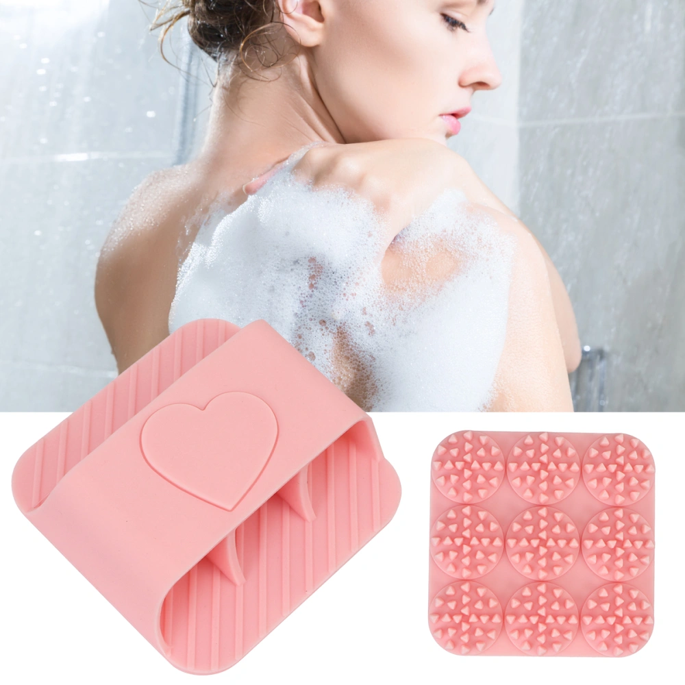 Simple Massage Brush Silicone Head Scalp Massager Scrubber Hair Dandruff Scrubber Head Cleaning Brush for Home Bathroom (Pink)