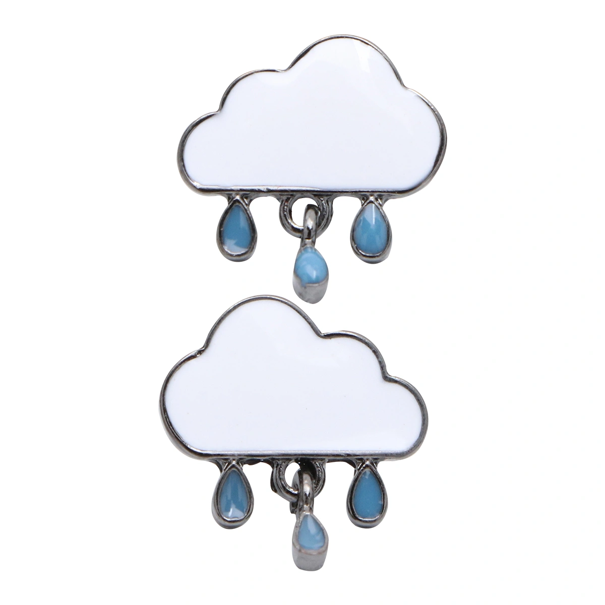 1 Pair Adorable Cloud Raindrops Shape Eardrop Fashion Earring Pendant All-match Ear Accessories for Ladies Girls (White Ear Studs Style)