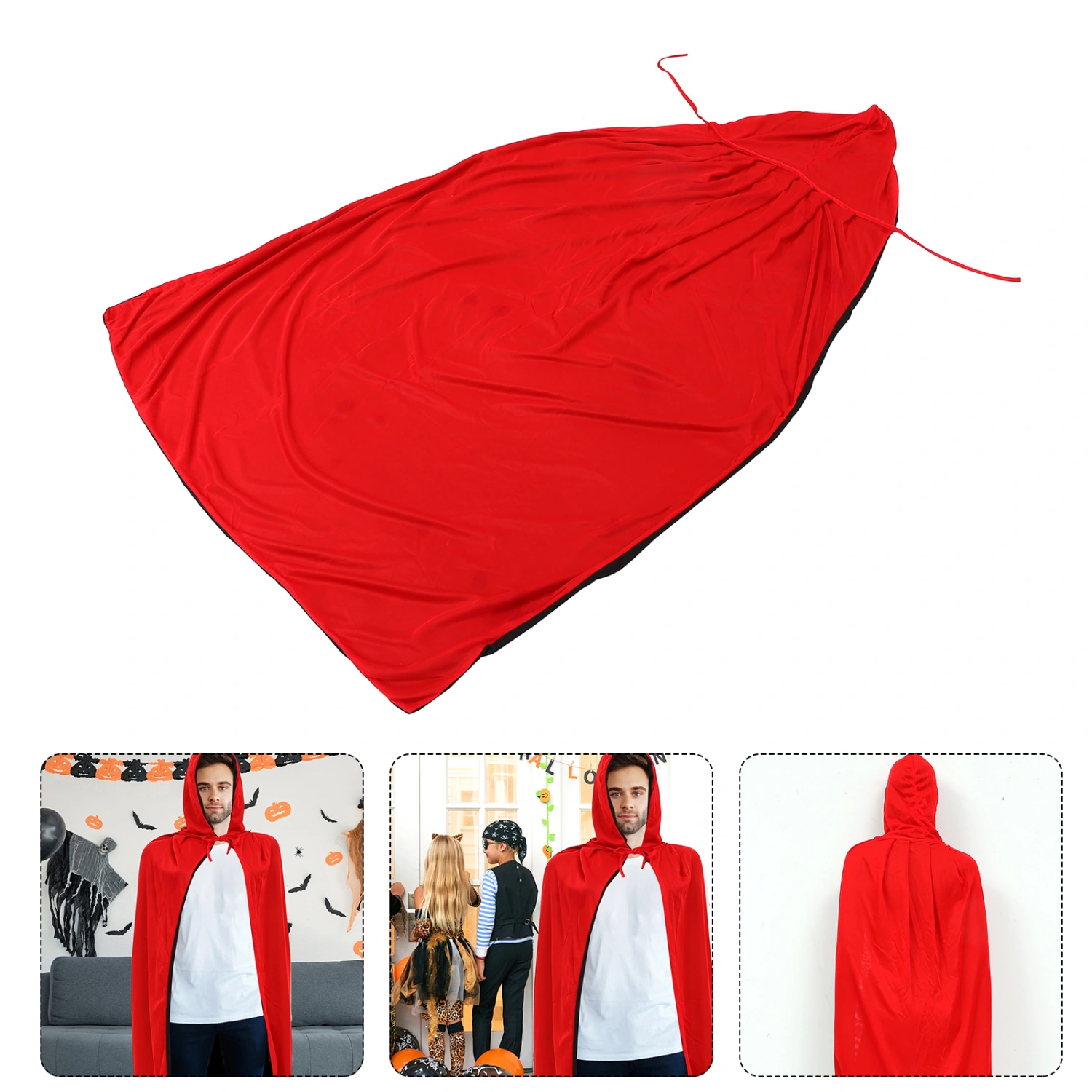 Halloween Cape Black and Red Double Side Costume Cape Performance Costume