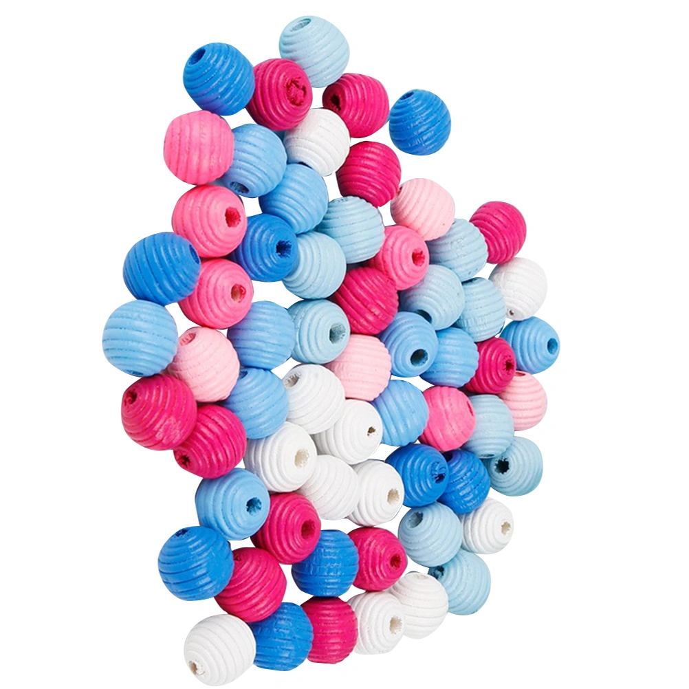 4 Bags/Total 200pcs Candy Colors Mixed Wooden Beads DIY 14mm Loose Beads for Crafts Jewelry Making