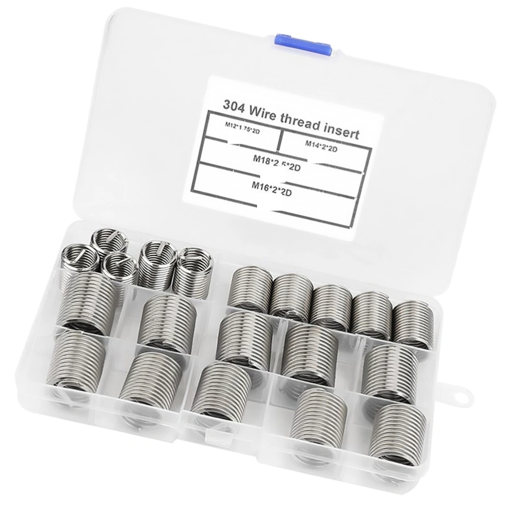 20pcs Screw Thread Repair Covers Stainless Steel Fastening Steel Wire Thread Repair Kit for Home Store (Silver)