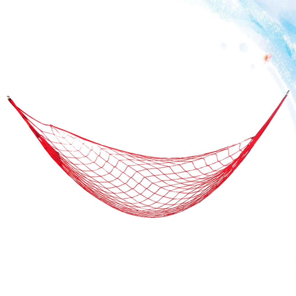 Meshy Nylon Rope Hammock Outdoor Camping Hammock Garden Swing Hammock Camping Hanging Chair (Red+Rope)