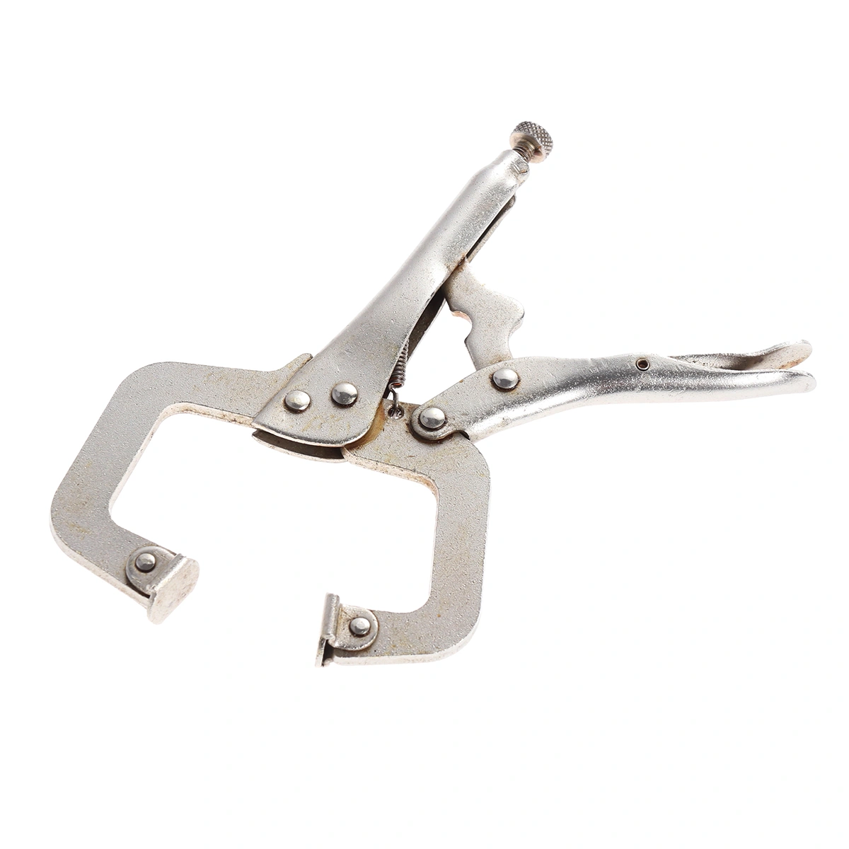 Heavy Duty Locking C-Clamp Face Clamp 6 Inch Steel Locking C-Pliers Vise Grips Locking Plier Wrench Welding Metal Steel Wood Clamp with Swivel
