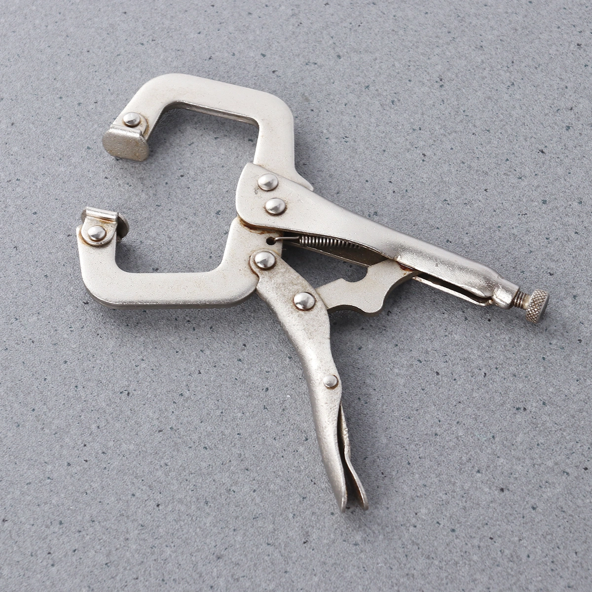 Heavy Duty Locking C-Clamp Face Clamp 6 Inch Steel Locking C-Pliers Vise Grips Locking Plier Wrench Welding Metal Steel Wood Clamp with Swivel