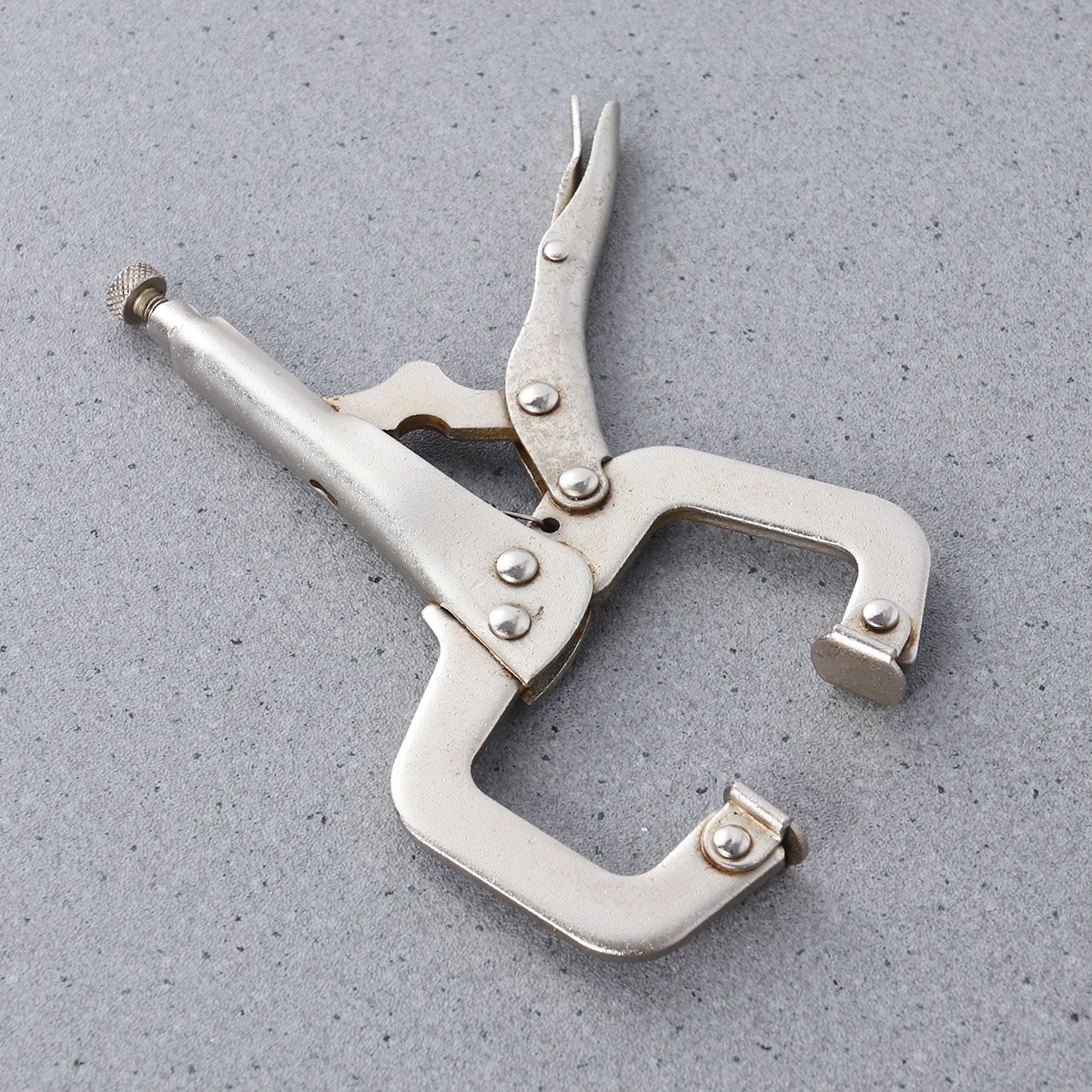 Heavy Duty Locking C-Clamp Face Clamp 6 Inch Steel Locking C-Pliers Vise Grips Locking Plier Wrench Welding Metal Steel Wood Clamp with Swivel