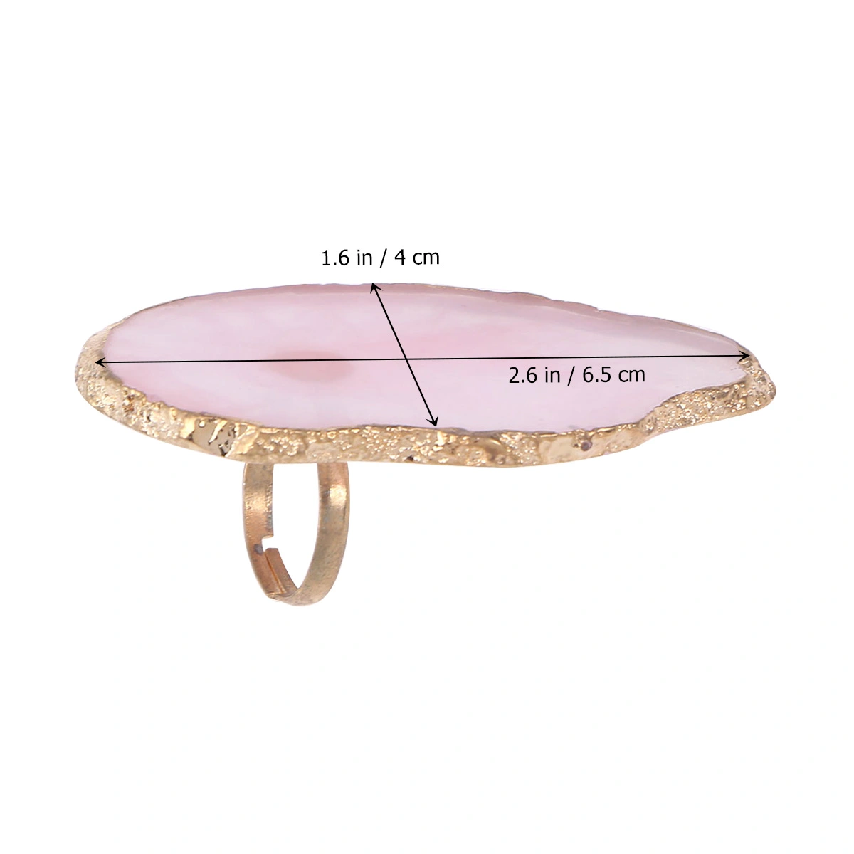 Mini Finger Ring Manicure Nail Art Gold Jade Agate Texture Manicure Supplies Adjustable Color Ring(Pink)