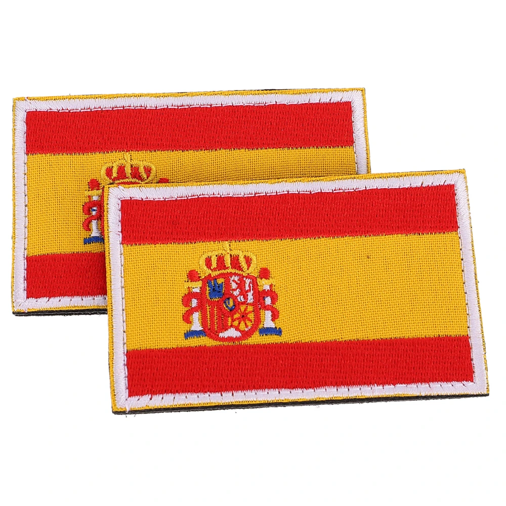 2pcs DIY Flag Patches Embroidered National Flag Applique Adhesive Clothes Patches