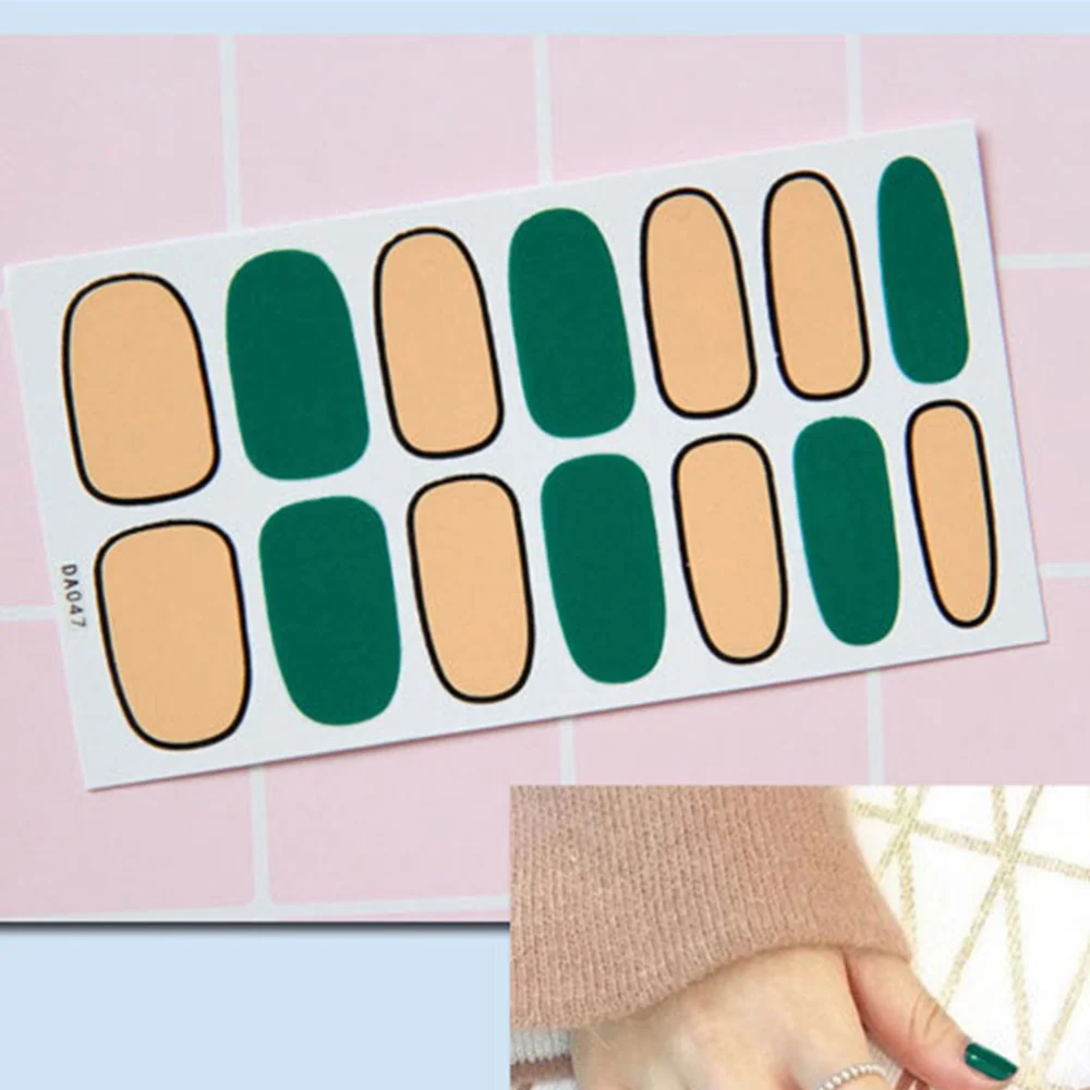 7 Pcs Nail Stickers Eco-friendly Waterproof Nail Art Manicure Stickers with Nail Sanding File for Xmas Girls Decortaion (6 Sheet Sticker, 1 Pc Sanding File)