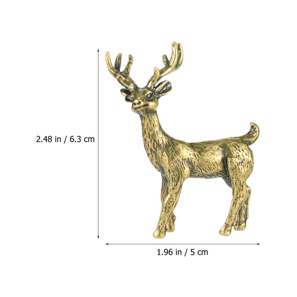 Brass Elk Ornament Home Desktop Decoration Small Brass Elk Desktop Adornment