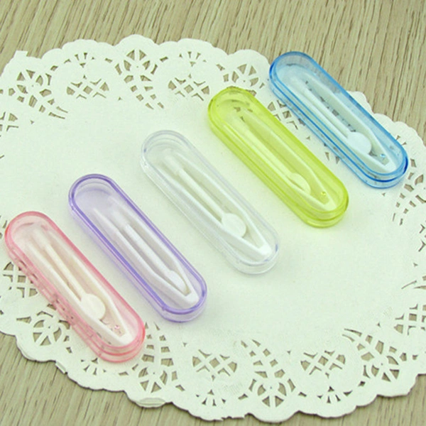 Mini Travel Plastic Lens Box Holder Case Container & Tweezer Set