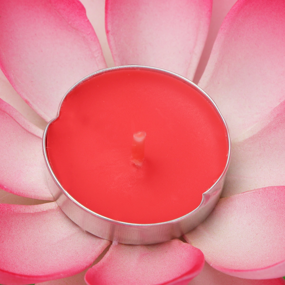 5pcs Candle Light Lotus Shape Candle Light Festive Wishing Lamp Decorative for Home Decor (Red with Candle)