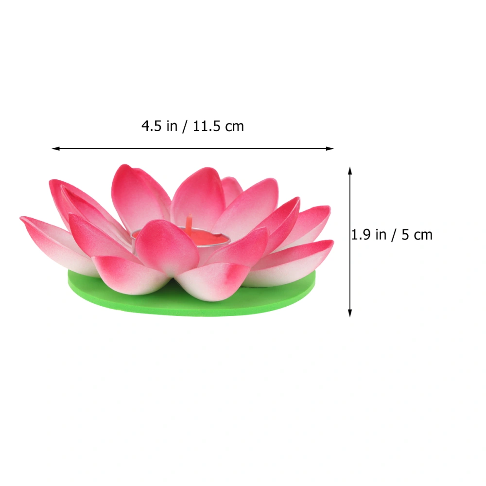 5pcs Candle Light Lotus Shape Candle Light Festive Wishing Lamp Decorative for Home Decor (Red with Candle)