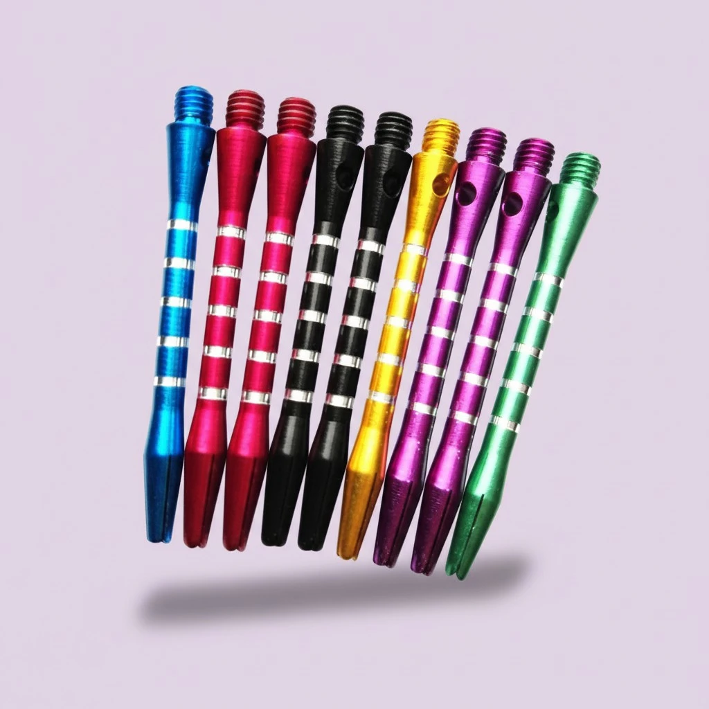 9 Pcs Aluminum Alloy Medium Darts Shafts Dart Stems Throwing Fitting (Multicolor)
