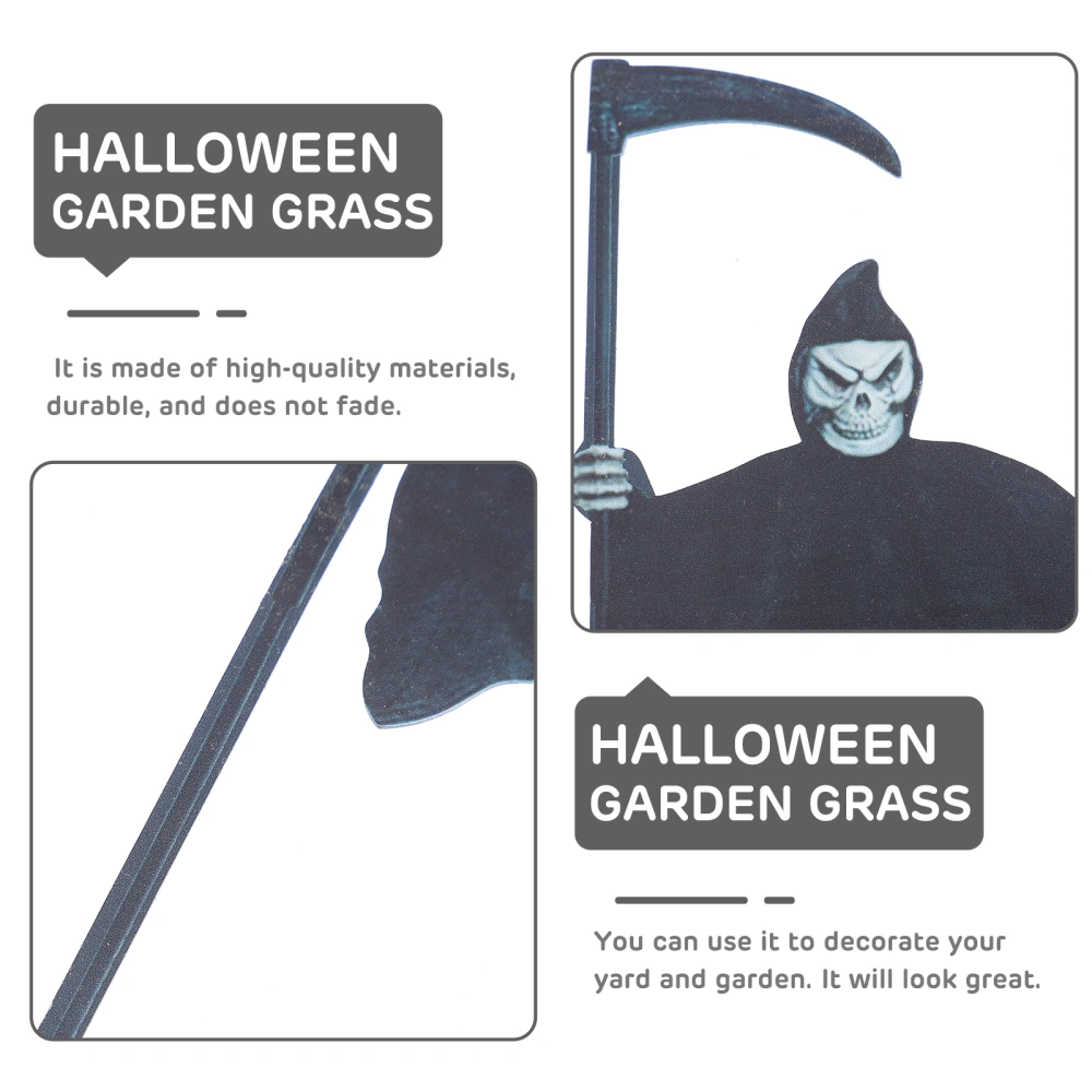 Halloween Scene Garden Decor Lawn Sickle Ghost Adornment Ground Inserted Decor