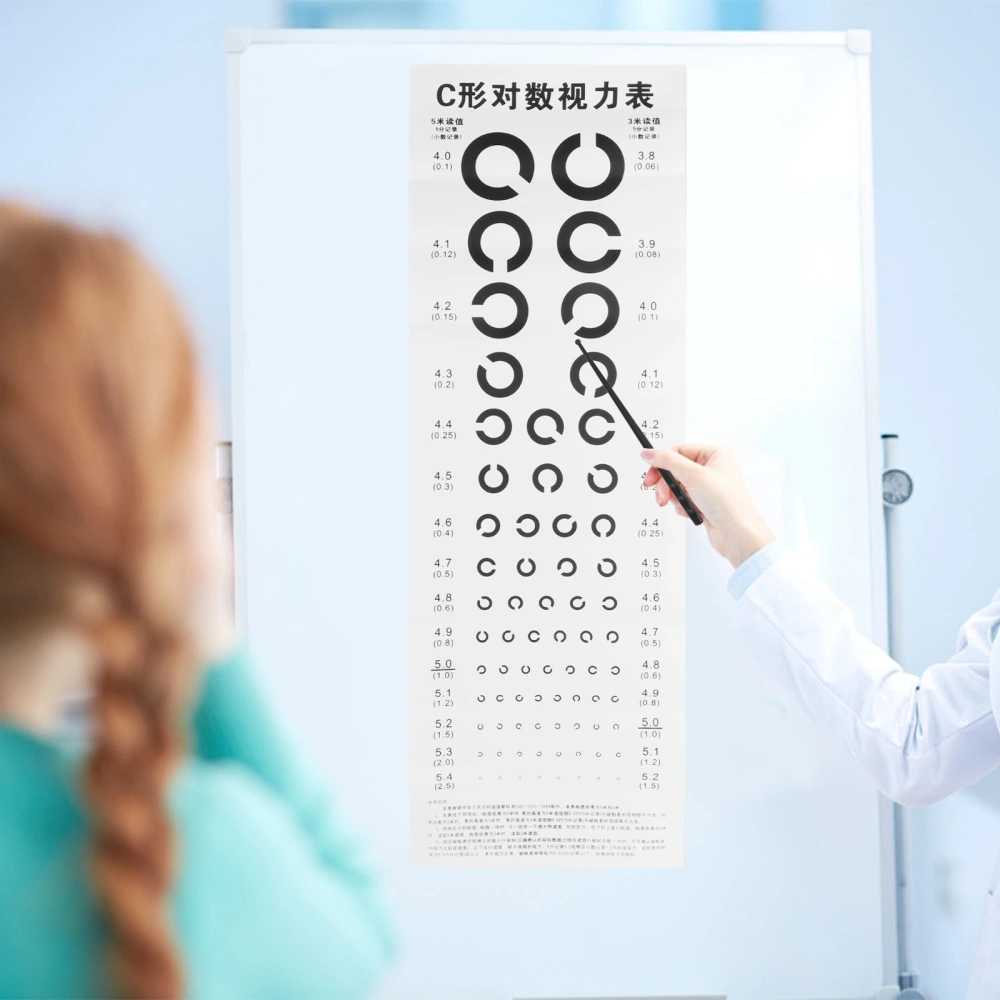 1pc Visual Testing Chart Wall Visual Chart C-Type Eye Exam Chart for Hospital