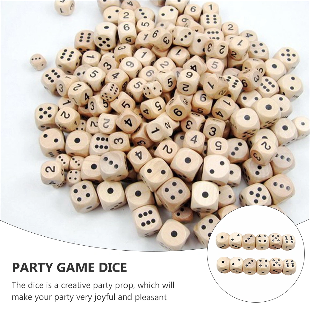 20Pcs Wooden Dice Practical 16mm Dice Board Games Dice Useful Party Supplies