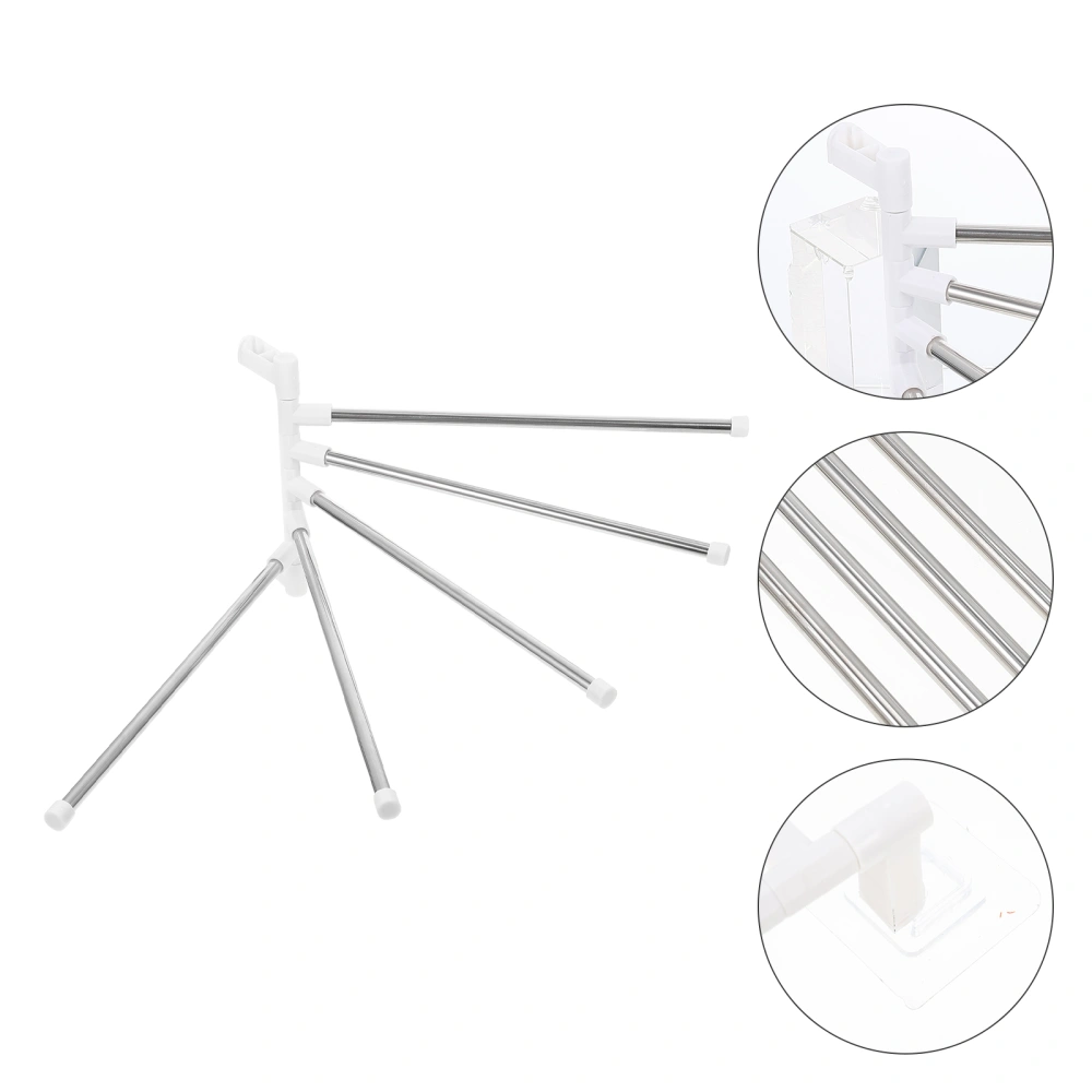 1 Set Stainless Steel Towel Rack Rotatable Bathroom Towel Hanger Punch-free Towel Rack