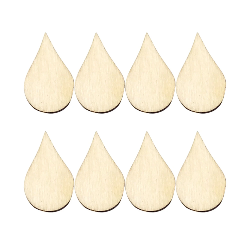 200 Pcs 15x10mm DIY Wooden Slices Water Drop Shaped Doodle Embellishments DIY Decorations Crafts Accessories Small Pendants for Home Ornaments