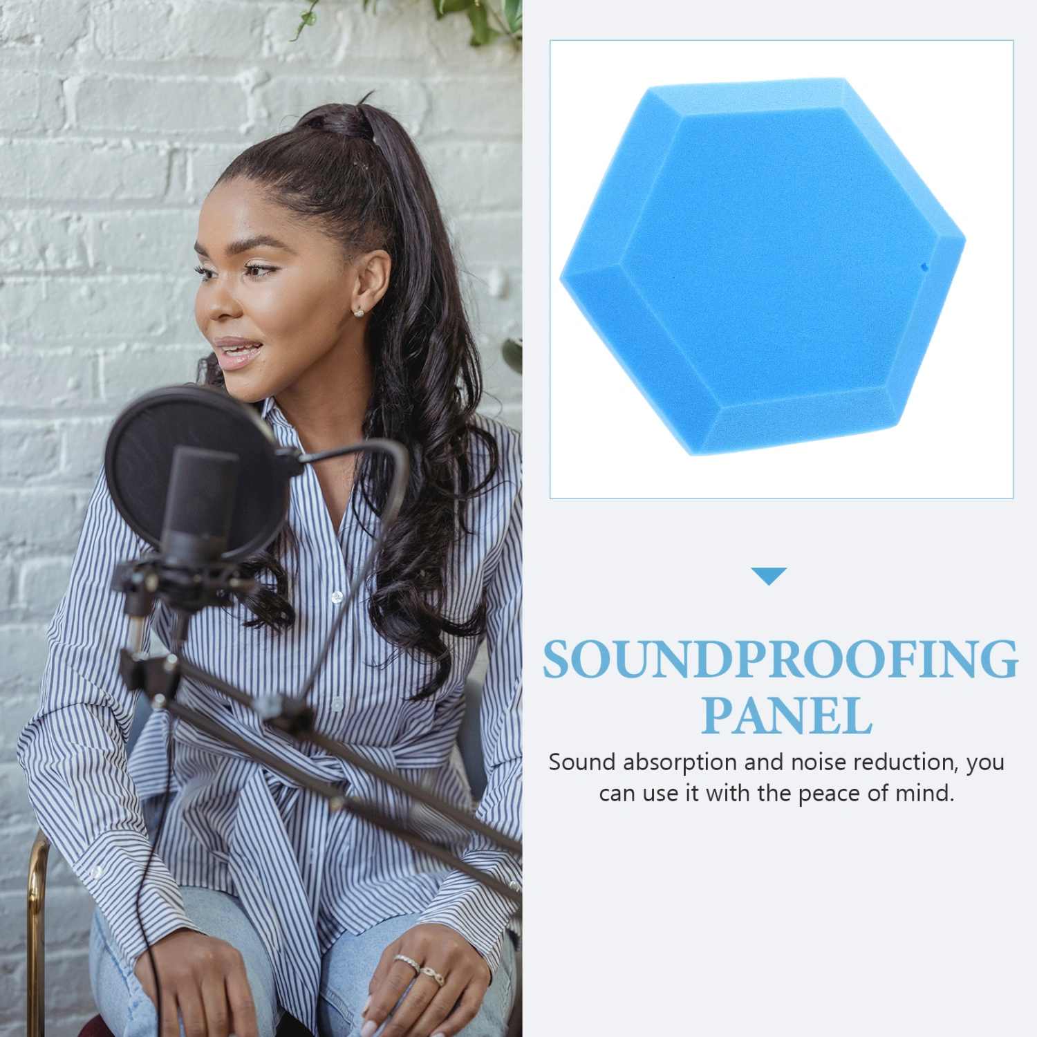 Acoustic Panel Hexagon Sound Proof Padding Sound Dampening Panel for Studio Home