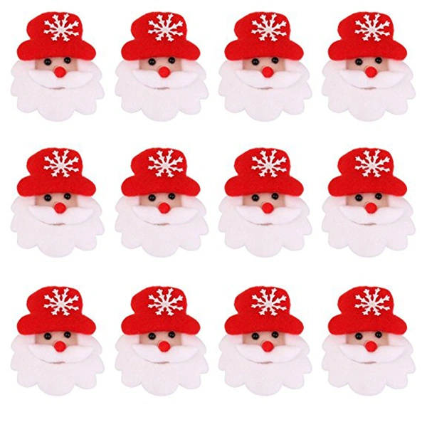 12pcs LED Twinkling Christmas Brooch Pin Party Gift Favors -Santa Claus