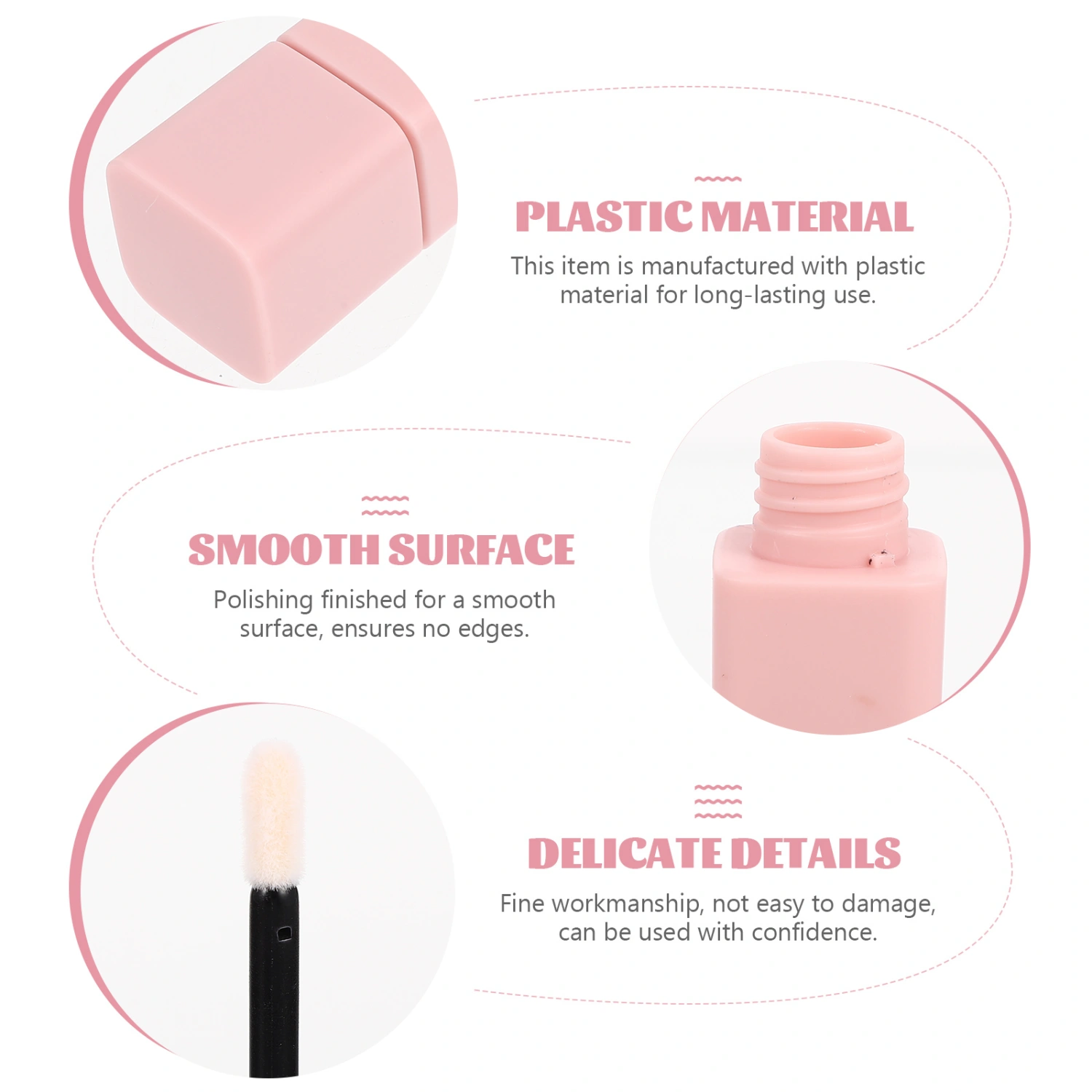 4pcs Lip Gloss Tubes Plastic Lip Gloss Containers Refillable Lipgloss Bottles 5g