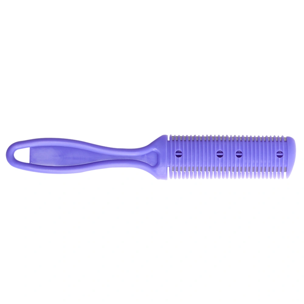 Hair Cutter Comb Double Side Haircut Scissors Metal Razor Plastic Hair Comb Cutter Trimmer with Stainless Steel Hair Shaper Razor for Both Long and Short Hair (Purple)