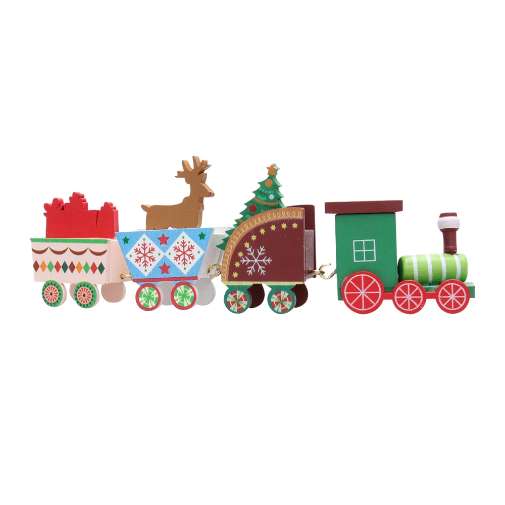 Christmas Colorful Little Train Decorations Practical Table Ornaments Creative Christmas Children Gift for Shopping Mall Store Showcase Decoration