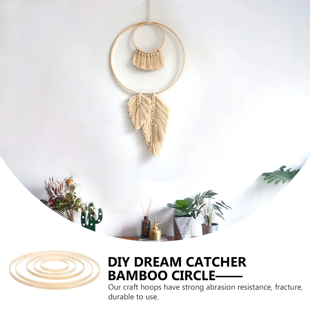 5pcs Dream Catcher Circle Frames Wreath Macrame Rings DIY Wall Hanging Crafts