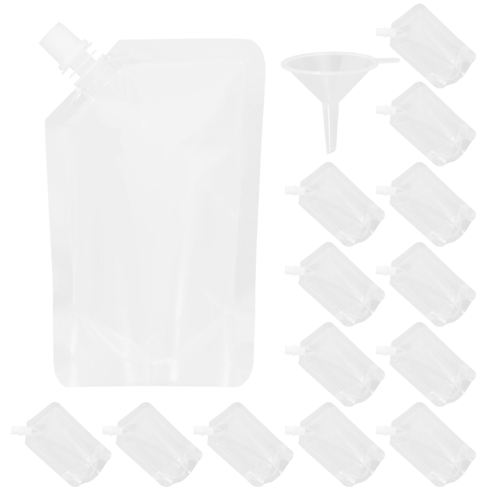 1 Set of Disposable Liquid Beverage Bags Plastic Spout Juice Beverage Pouches for Party