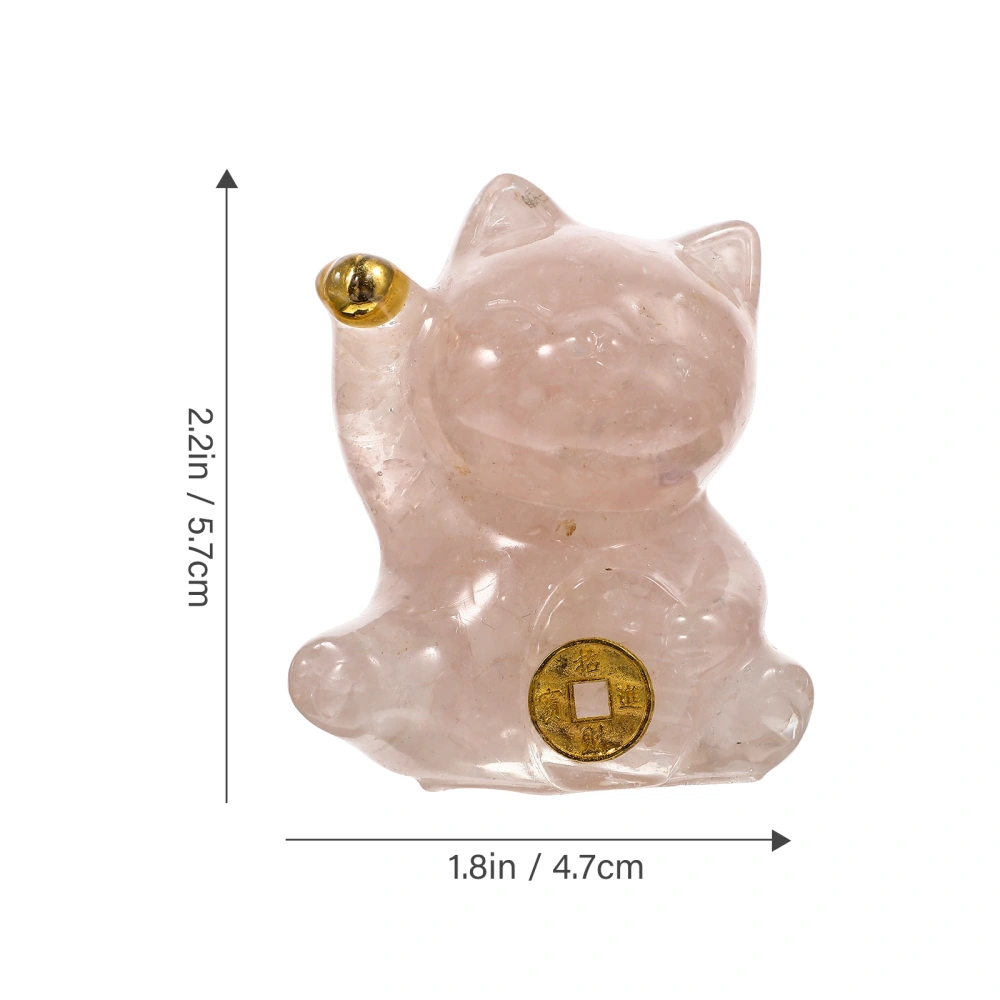 Crystal Crafts Cat Decoration Chinese Fortune Cat Figurine Crystal Cat Statue Ornament