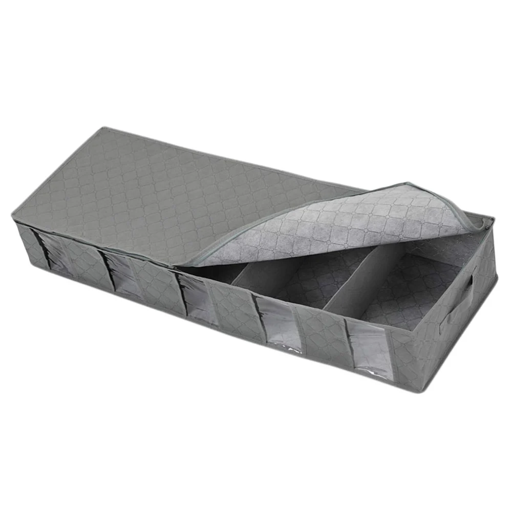 1pc Foldable Storage Box Non-woven Storage Box Moisture-proof Container (Gray)