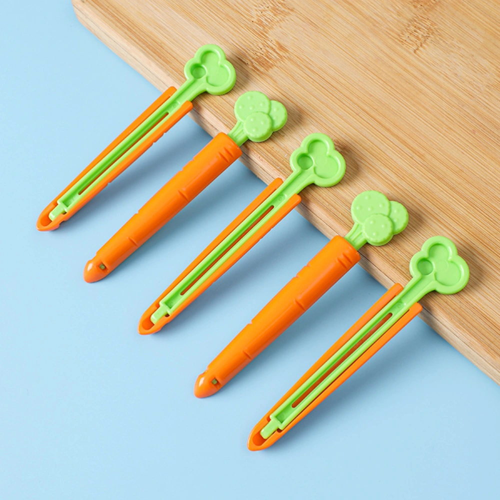 2 Sets Snack Bag Clips Sealing Clips Carrot Refrigerator Magnetic Sticker Cartoon Clips