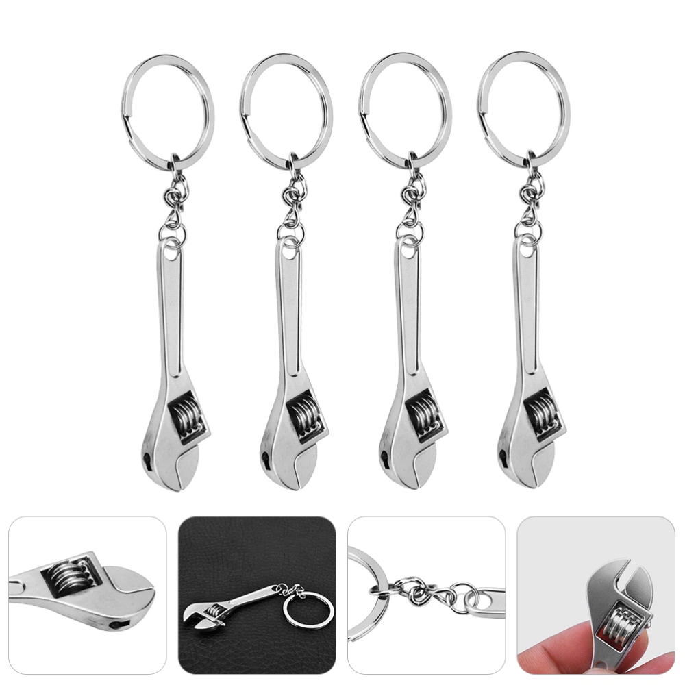 4pcs Portable Small Wrench Key Chains Household Durable Creative Key Rings