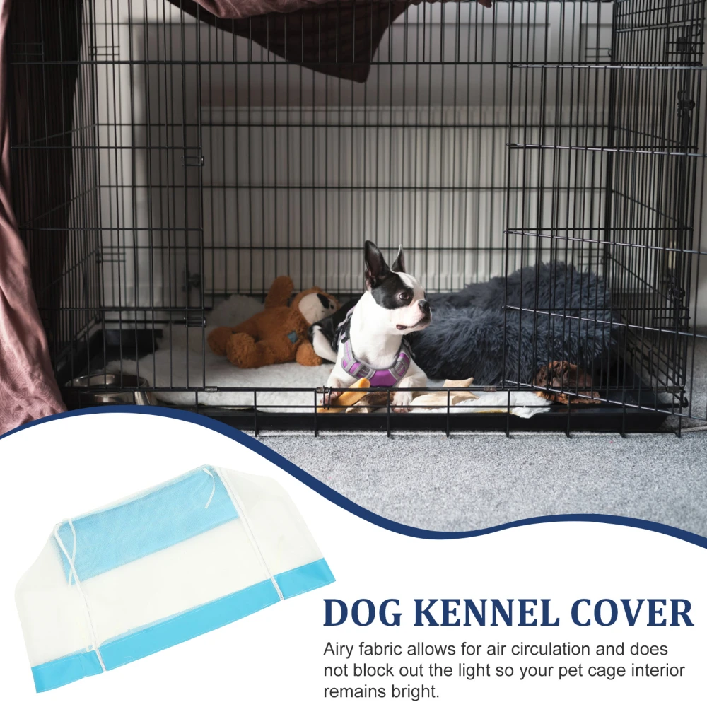 1pc Oxford Cloth Gauze Cover Mosquito-Proof Sun-Proof Waterproof Pet Dog Cover Strong Mesh Pet Cage Cover Breathable Net Dog Crate Kennel Covers (Blue, without Cage)