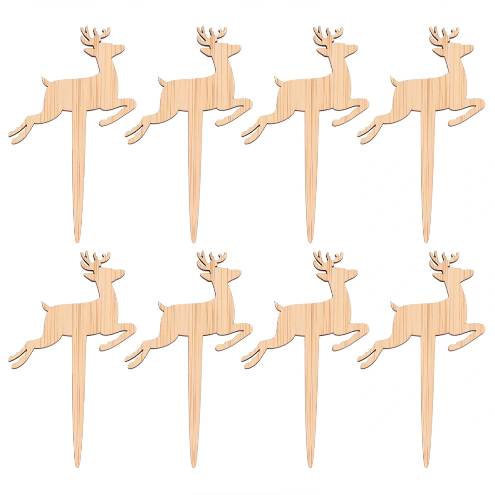 30PCS Bamboo Wood Plant Labels Floral Tag Soil Insert Nursery Garden Tags Handwriting Flower Markers Blank Plant Marking Cards for Herbs Flowers (Deer Style)