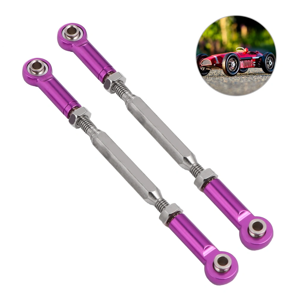 6Pcs 88mm Length-adjustable Pull Rod for RC Turnbuckle Rod Linkage Long Pull Rod (Purple)