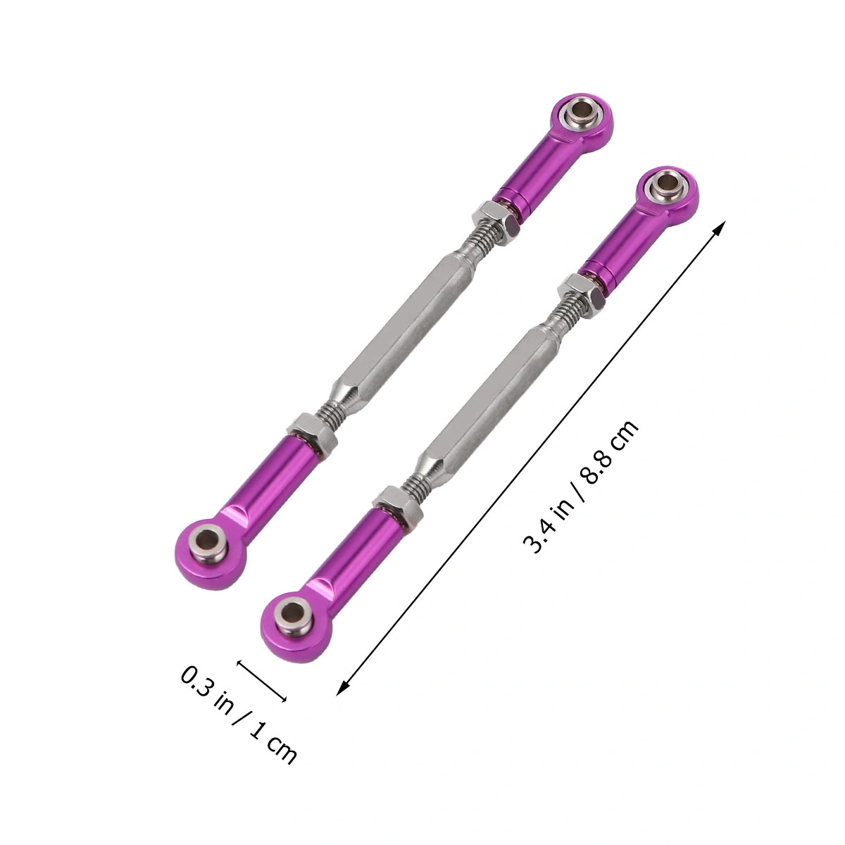 6Pcs 88mm Length-adjustable Pull Rod for RC Turnbuckle Rod Linkage Long Pull Rod (Purple)