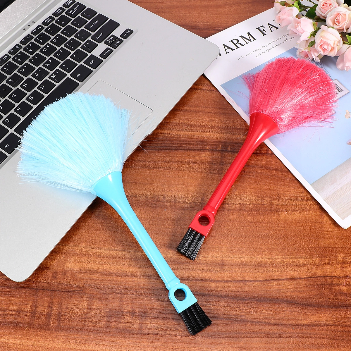 5pcs Keyboard Brush Multifunctional Cleaning Brush for Home Office (Yellow, Green, Blue, Rosy, Red)
